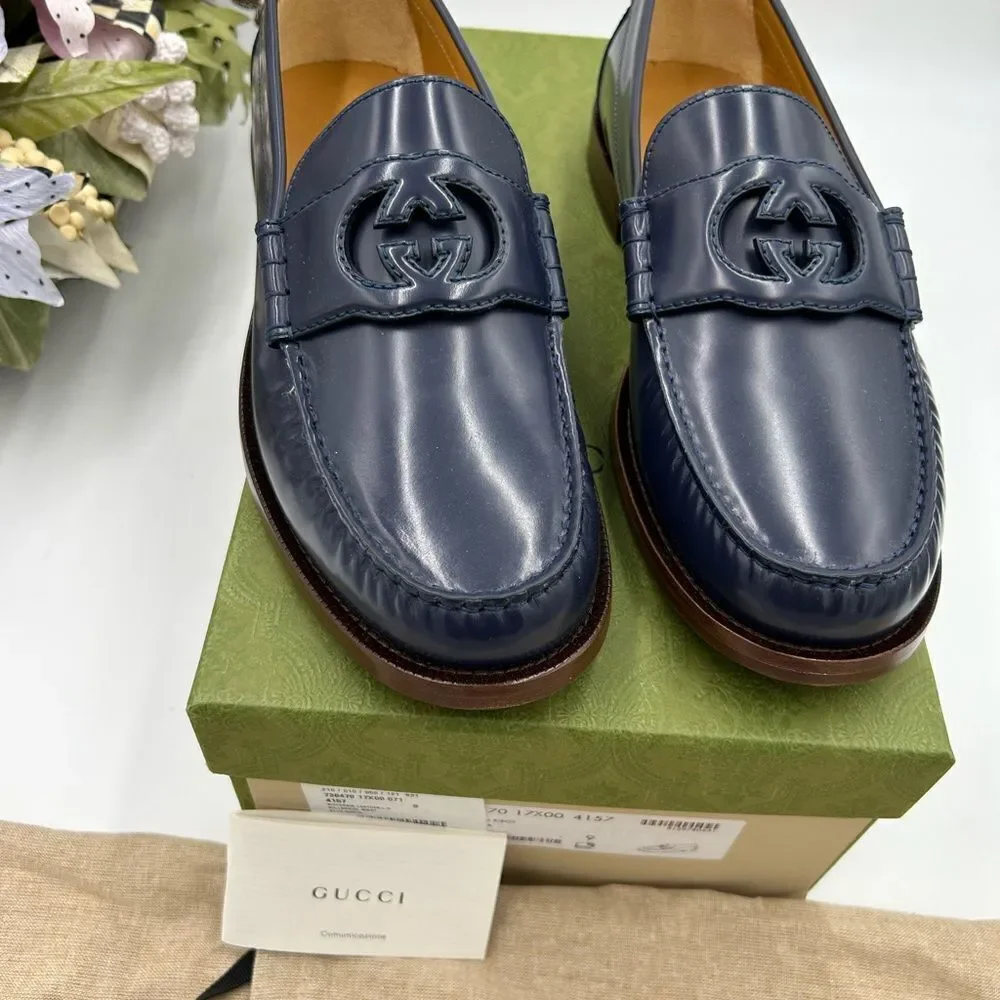 Men’s Gucci cut out GG loafers size 9 made in Italy cobbler soles - Picture 3 of 9